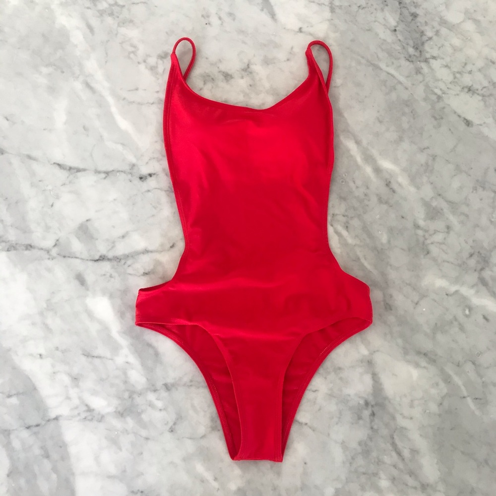 Sunny Co red one piece bathing suit